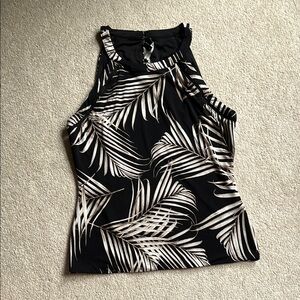 White House Black Market Graphic Fitted Sleeveless Tank Top